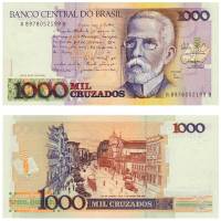 (1987-1988) Банкнота Бразилия 1987-1988 год 1 000 крузадо "Мачадо де Ассис"   UNC